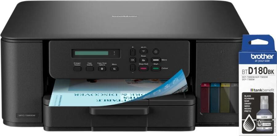 Brother DCP-T580DW + 1 extra zwarte inktfles