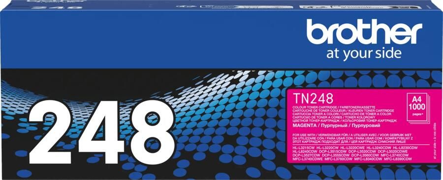 Brother TN248M standaard magenta inkttoner 1000 pagina's