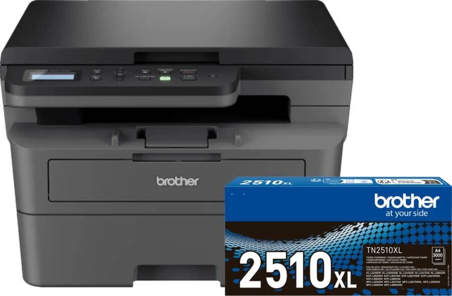 Brother DCP-L2627DWE + 1 extra zwarte XL toner