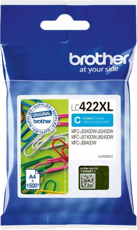 Brother inktcartridge 1.500 pagina&apos;s OEM LC-422XLC cyaan