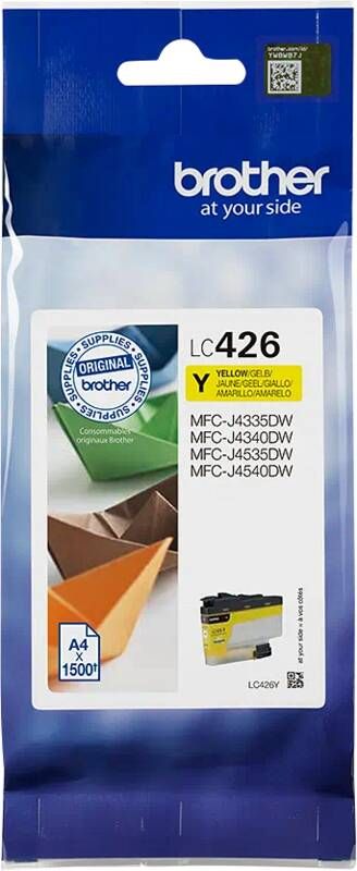Brother LC426Y Inktcartridge Geel Standaardcapaciteit 1500 pagina&apos;s Voor MFC-J4340DW MFC-J4540DW en MFC-J4540DWXL