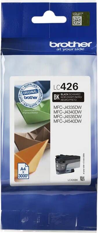 Brother LC426XLBK Inktcartridge 6000 pagina&apos;s hoog rendement zwart voor MFC-J4340DW MFC-J4540DW en MFC-J4540DWXL