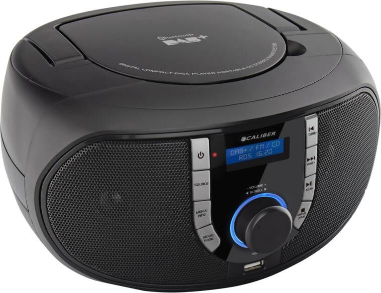 Caliber Draagbare Radio CD-speler met Bluetooth USB DAB+ en FM-radio (HBC433DAB-BT)