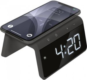 Caliber Digitale Wekker Draadloze Oplader Voor Telefoon Wake Up Light Space Grey (Hcg019qi-sg)