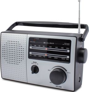 Caliber Retro 3000 Draagbare Radio Batterijen of Netsnoer AM FM-radio met Handvat en Koptelefoonaansluiting