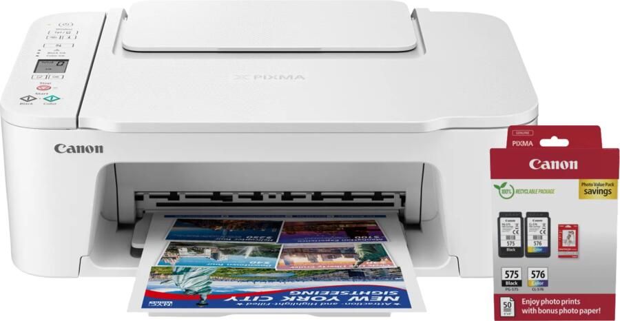 Canon PIXMA TS3751i + 1 set extra cartridges + fotopapier
