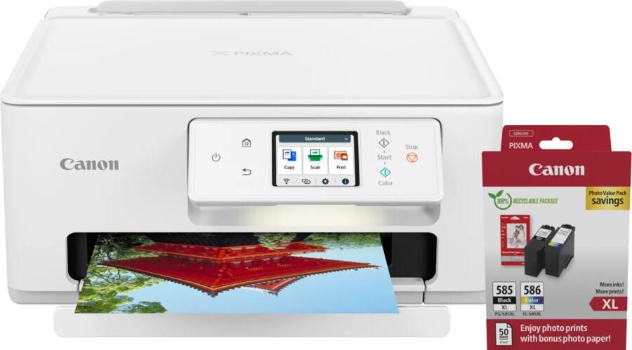 Canon PIXMA TS7650i + 1 set extra XL cartridges + fotopapier