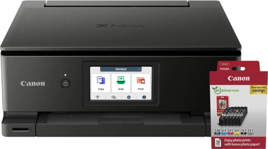 Canon PIXMA TS8750 + 1 set extra cartridges + fotopapier
