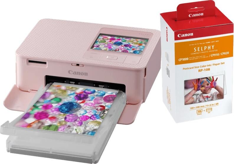 Canon SELPHY CP1500 Roze + RP-108 Inkt Cassette Papier Set 108 vel