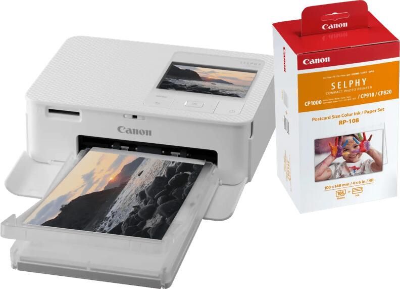 Canon SELPHY CP1500 Wit + RP-108 Inkt Cassette Papier Set 108 vel