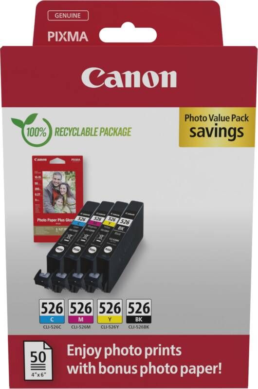 Canon cartridge voordeelpak CLI-526 3CL