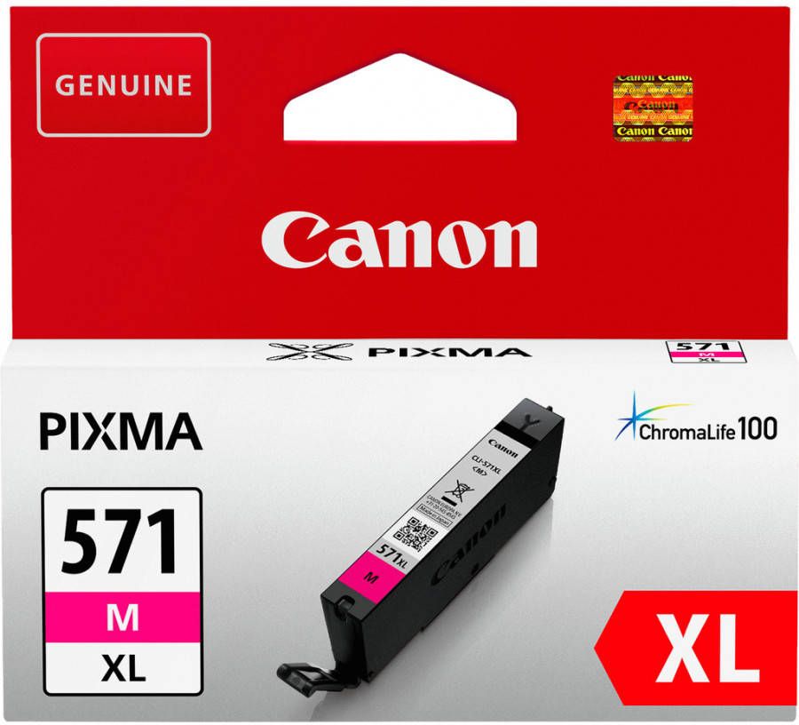 Canon inktcartridge CLI-571XL magenta 715 pagina&apos;s OEM: 0333C001