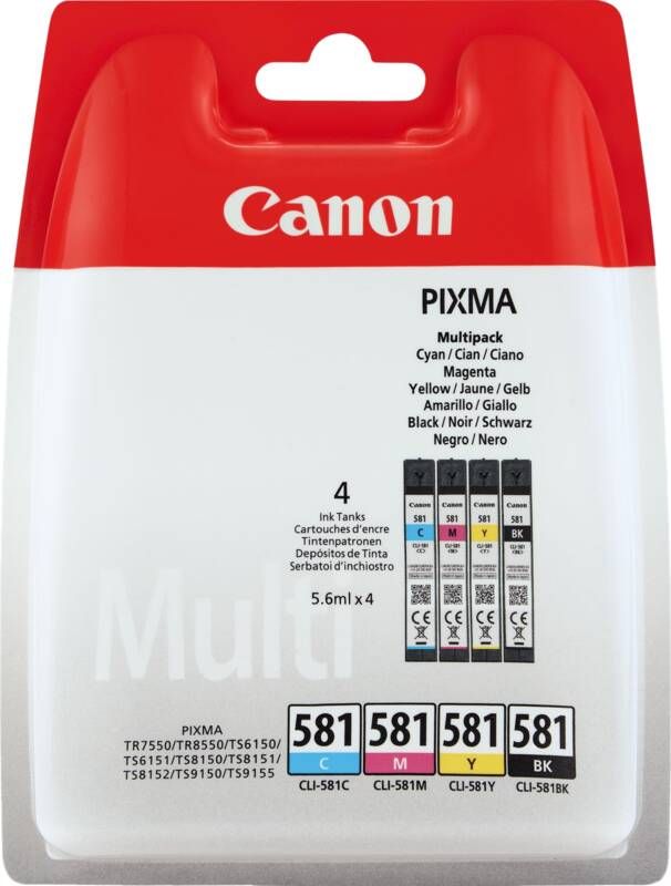 Canon Ink CLI-581 Cartridge CMYK BLIST