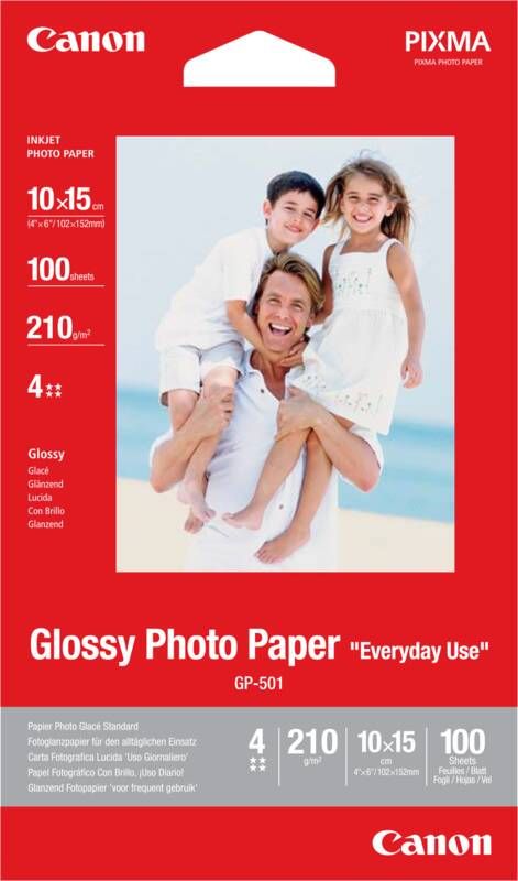 Canon fotopapier GP-501 Glossy ft 10 x 15 cm 210 g pak van 100 vel