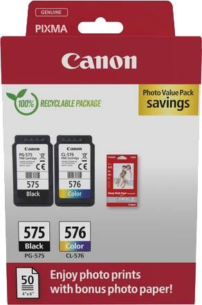 Canon PG-575 CL-576 Photo Value Pack | Cartridges&Toners | Computer&IT Printen&Scannen | 8714574679730