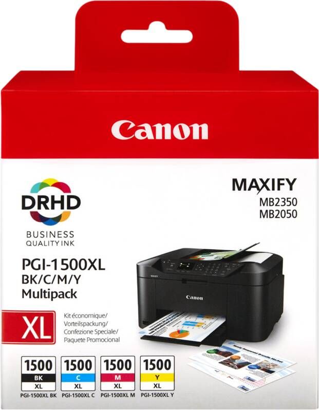 Canon inktcartridge PGI-1500XL 4 kleuren 1020 1200 pagina&apos;s OEM: 9182B004