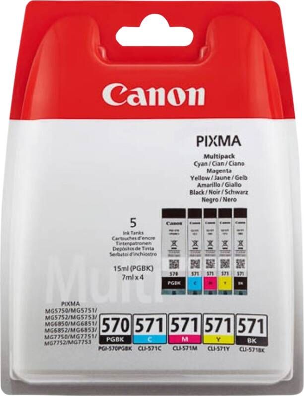 Canon CLI-571 5-pack zwart en kleur cartridge