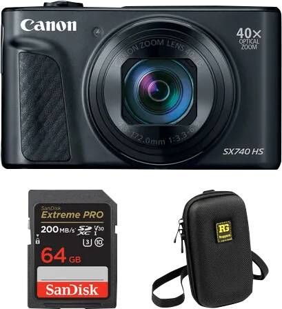 Canon PowerShot SX740 HS Lite Travel Kit Zwart | Compactcamera's | 8714574689197