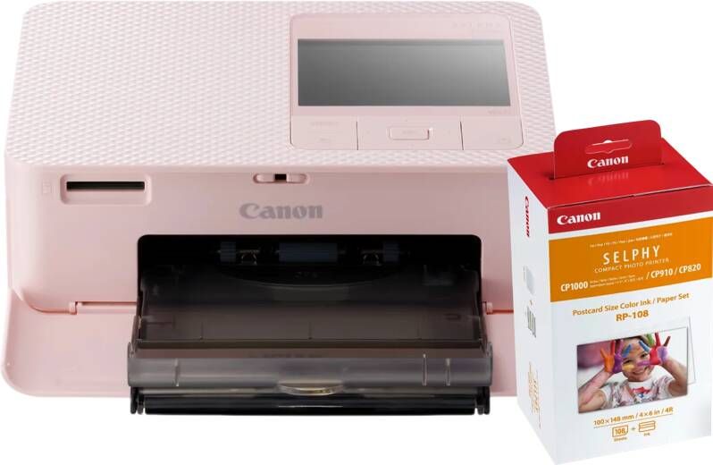 Canon SELPHY CP1500 Roze + RP-108 Inkt Cassette Papier Set 108 vel
