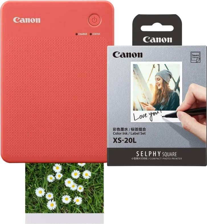 Canon SELPHY QX20 Rood + papier XS-20L (20 stuks)