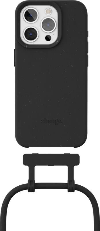 Change Case Apple iPhone 15 Pro Back Cover met Koord Zwart