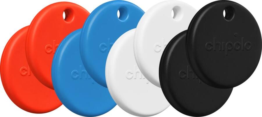 Chipolo POP 8-Pack Zwart Wit Rood Blauw