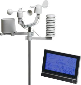 C-CARE Cresta Care DTX690 Professioneel radiogestuurd weerstation voor binnen en buiten met weergave van temperatuur wind en neerslag
