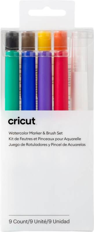 Cricut Aquarel markers en kwasten 9-pack 1.0 mm