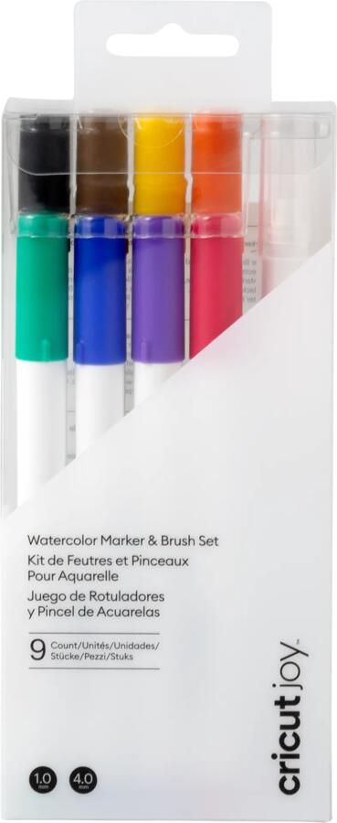 Cricut Joy Aquarel markers en kwasten 9-pack 1.0 mm