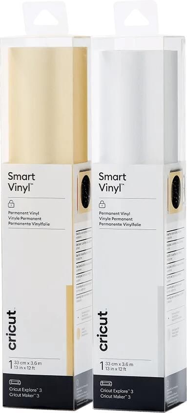 Cricut Smart Vinyl Permanent 33x366 Shimmer Goud en Shimmer Zilver Combo Pack