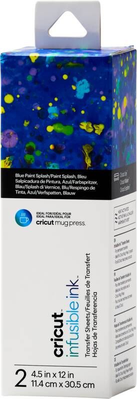 CRICUT Infusible Ink Transfer Sheets 2-pack (Blue Paint Splash) ideal size for MugPress