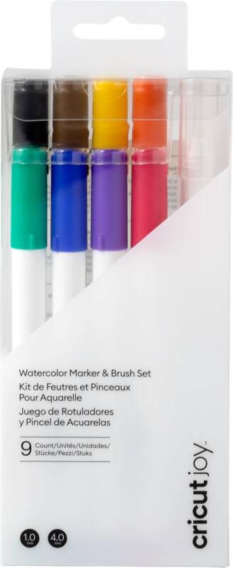 Cricut Joy Aquarel markers en kwasten 9-pack 1.0 mm