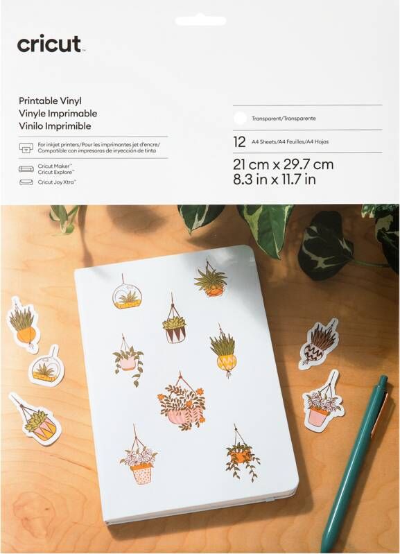 Cricut Printbaar Vinyl Transparant A4 (12 vellen)