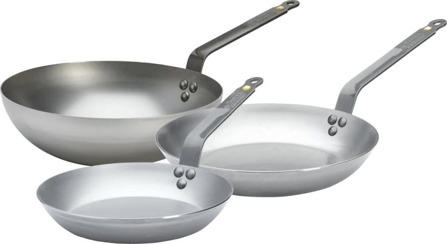 DeBuyer De Buyer Mineral B Koekenpannenset 24 + 28 cm + Wokpan 28 cm
