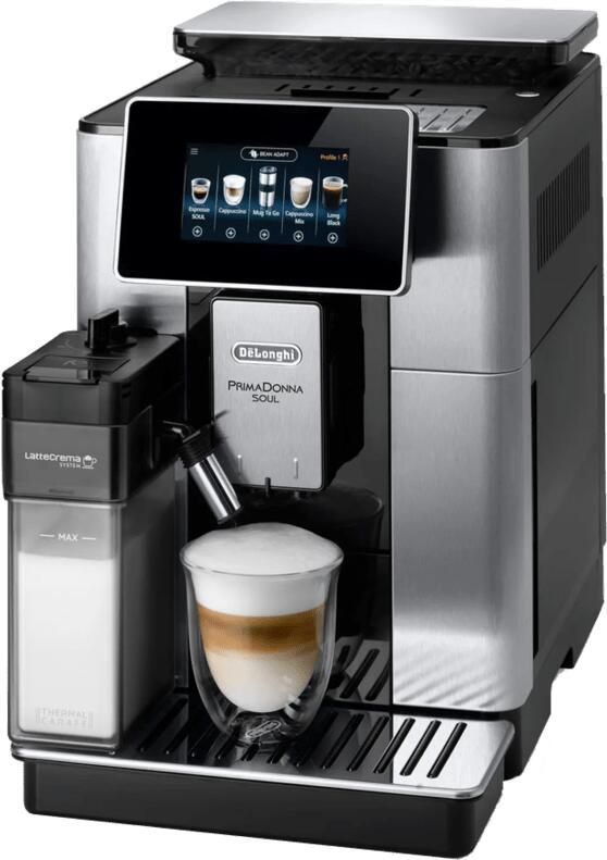 De'Longhi Volautomatisch koffiezetapparaat PrimaDonna Soul ECAM 610.75.MB inclusief koffiepot ter waarde van vap € 29 99 en + glazenset ter waarde van 46 90 vap