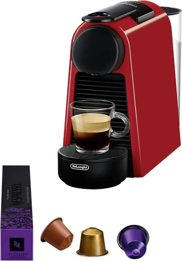 DeLonghi Essenza Mini EN 85.R Vrijstaand Volledig automatisch Koffiepadmachine 0.6l Zwart Rood koffiezetapparaat