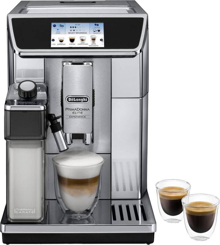 De'Longhi PrimaDonna Elite Experience ECAM 650.85.MS Volautomatische espressomachine Metallica Zwart