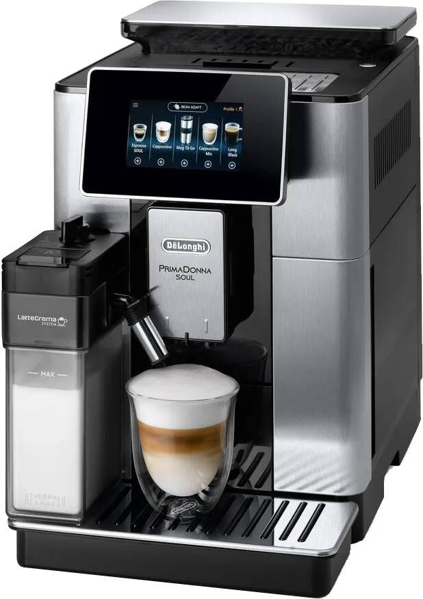 De'Longhi Volautomatisch koffiezetapparaat PrimaDonna Soul ECAM 610.75.MB inclusief koffiepot ter waarde van vap € 29 99 en + glazenset ter waarde van 46 90 vap