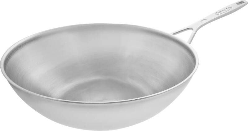 Demeyere Industry wok 30 cm vlakke bodem | Potten&Pannen | 5412191489291