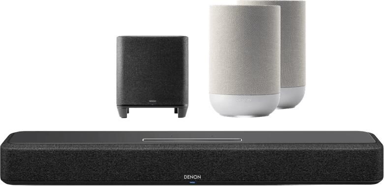 Denon Home Soundbar 550 + Home subwoofer + Home 200 Zilver (2x)