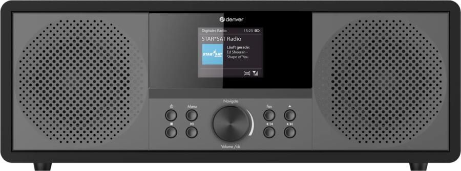 Denver Internetradio DAB Radio FM Radio CD Speler Bluetooth 200W AUX USB MIR270 Zwart
