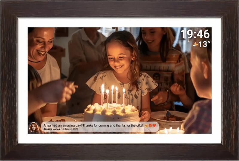 Denver Digitale Fotolijst 15.6 Inch Hout XL Full HD Frameo App WiFi 16GB IPS Touchscreen PFF1543DW