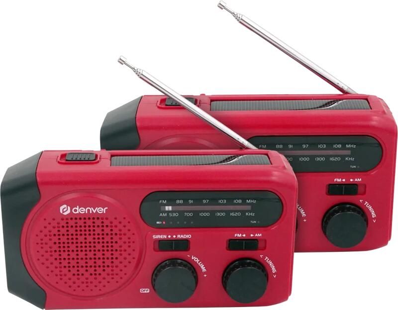 Denver SCR-2010 Noodradio Rood Duo Pack