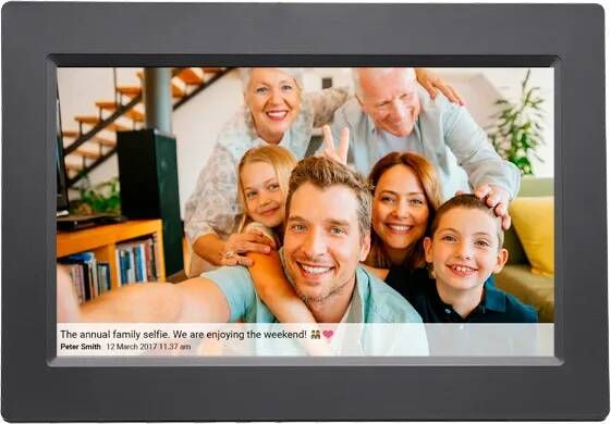 Denver Digitale Fotolijst 10.1 Inch Glas Display HD Frameo App WiFi 16GB Zwart PFF1015B