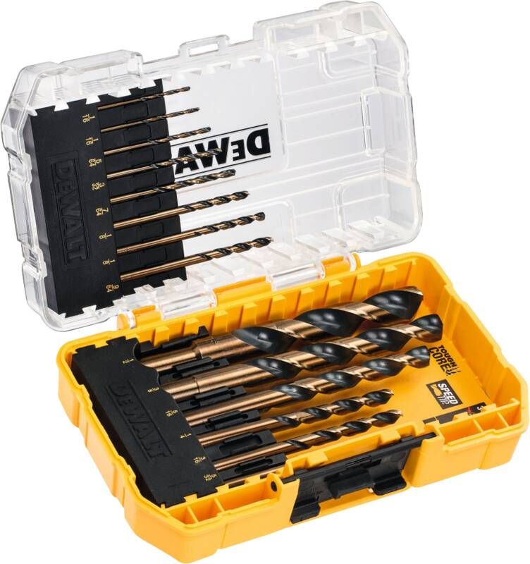 DeWalt Accessoires DT70727-QZ Metaalborenset Black & Gold 1-8 mm 14-delig In Casette