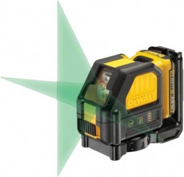 DeWalt DCE088D1G 10.8V Li-Ion accu zelfnivellerende kruislijnlaser set (1x 2.0Ah accu) in koffer 2 lijnen 30m groen