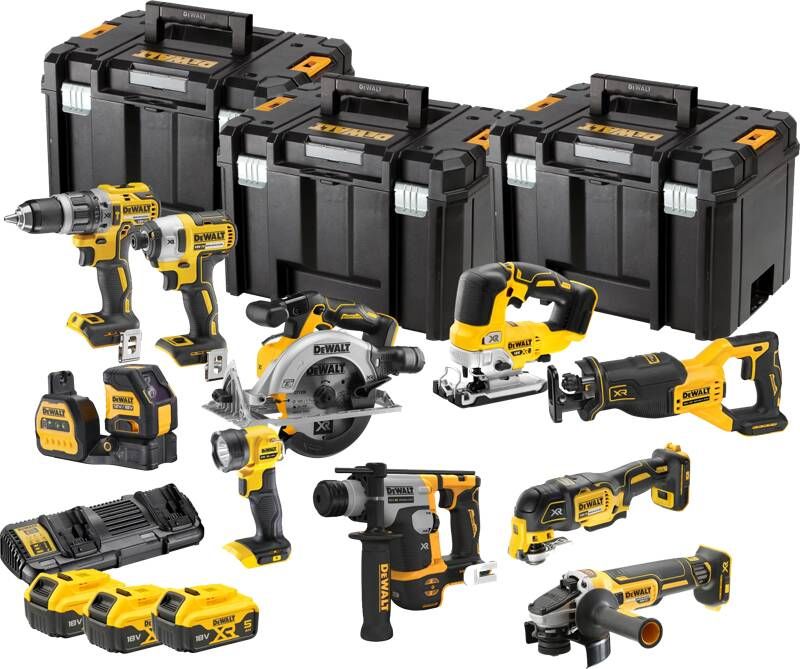 DeWalt DCK1012P4T Accu Combiset 10-delig 18V 5.0Ah in TSTAK
