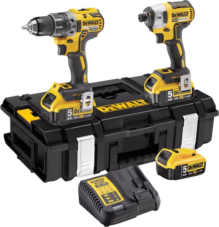 DeWalt DCK266P3 18V Li-Ion accu klopboor- schroefmachine (DCD796) & slagschroevendraaier (DCF887) combiset (3x 5.0Ah accu) in koffer koolborstelloos