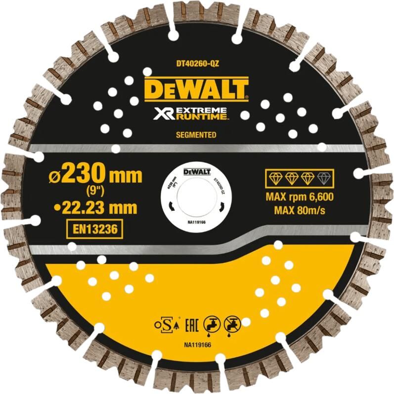 DeWalt DT40260 XR Extreme Diamantdoorslijpschijf 230 x 22 23 x 2 3mm beton steen