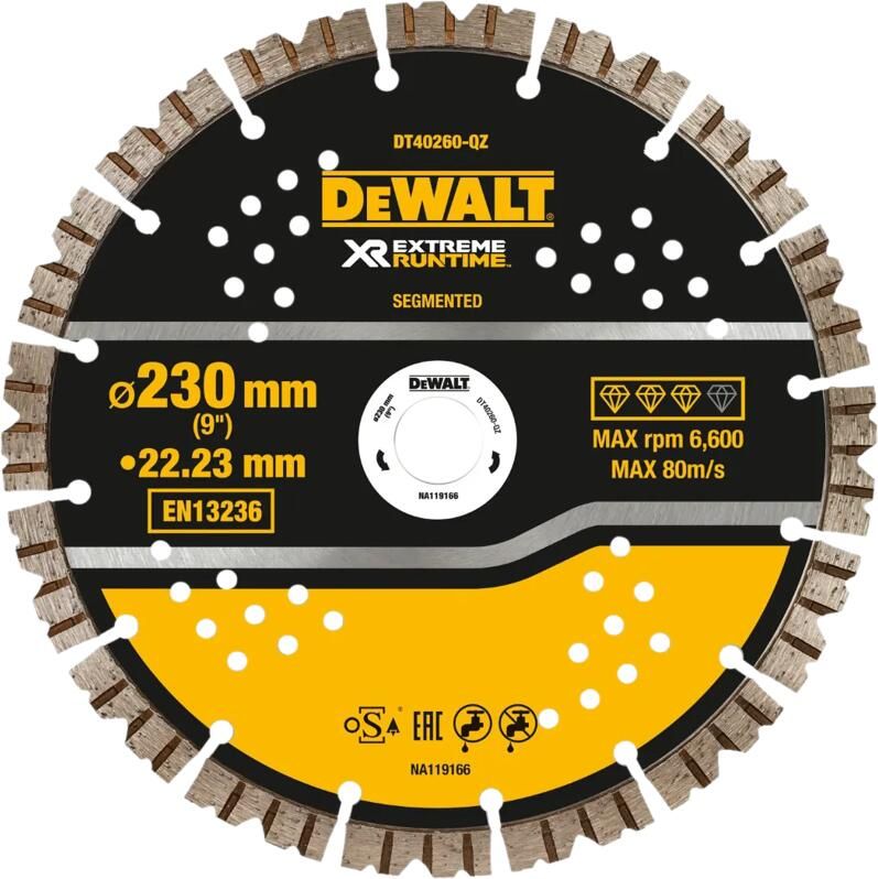 DeWalt DT40260 XR Extreme Diamantdoorslijpschijf 230 x 22 23 x 2 3mm beton steen